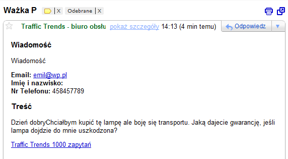 Mail z 1000 zapytań