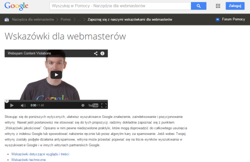 wskazówki dla webmasterów
