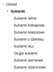 drzewo kategorii w sklepie internetowym