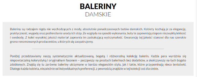 Opisy kategorii w sklepie